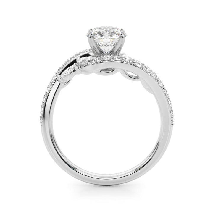 Contemporary Style Diamond Engagement Ring 14 Karat Gold White 
(Center Stone Not Included)