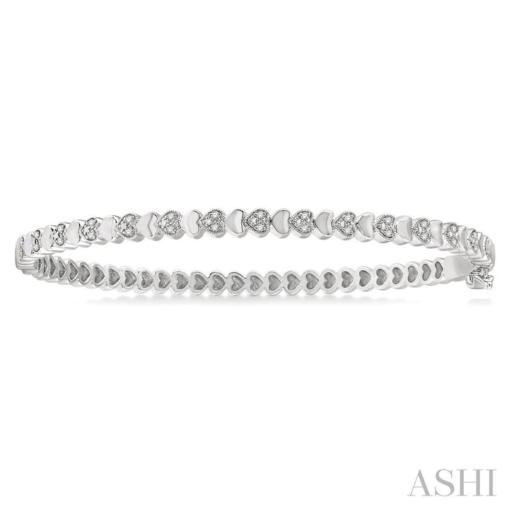 Bangle Silver Bracelet 3.5 mm wide Sterling Silver White Color 7" Long