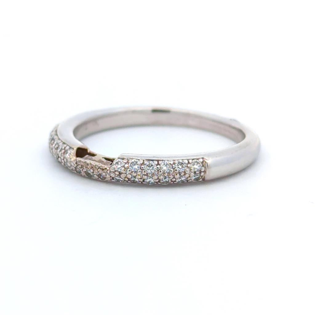 Fitted Style Diamond Wedding Band 14 KT White with Diamonds size 5.5