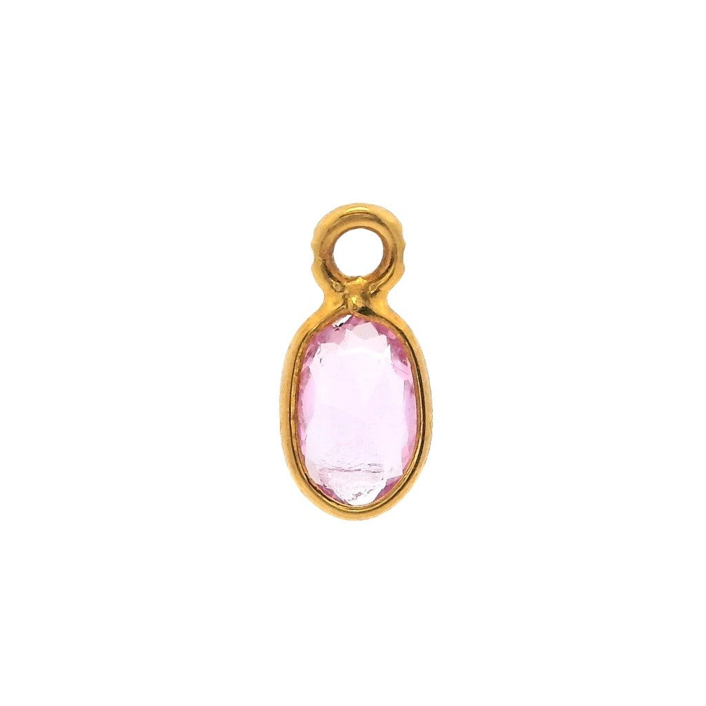 A Birth Stone Birth Stone Charm Yellow 18 Karat Pink Sapphire