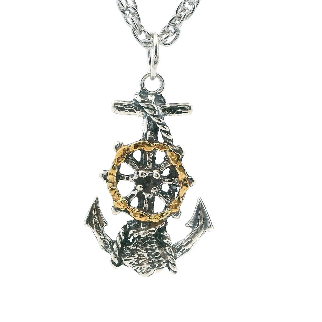 Drop Style Religeous Pendant Sterling Silver & Alaskan Gold Nugget