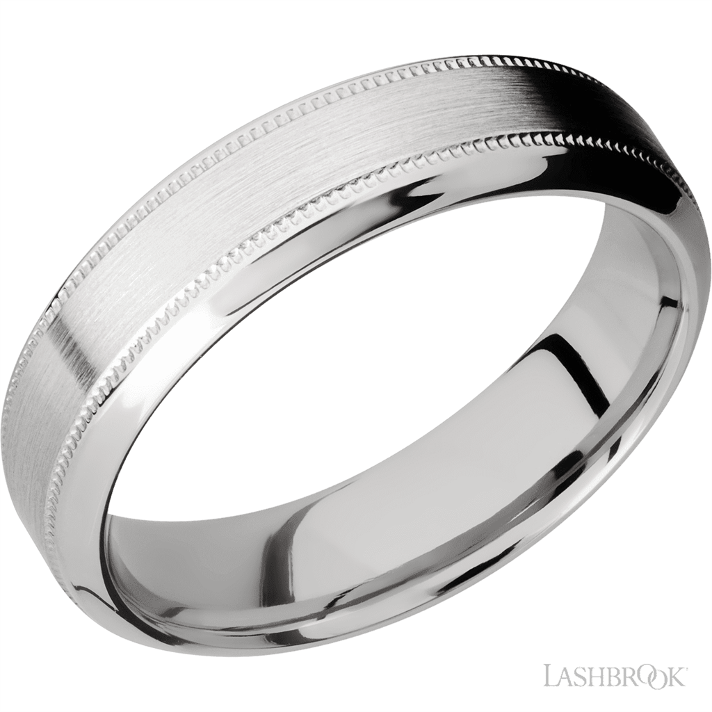 Straight Solid Style Wedding Band 14 KT White 6mm wide size 10
