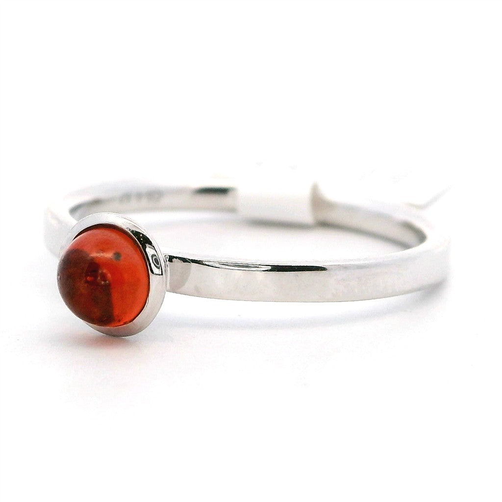 Solitare Style Colored Stone Ring 14 Karat Silver with Sapphire size 7