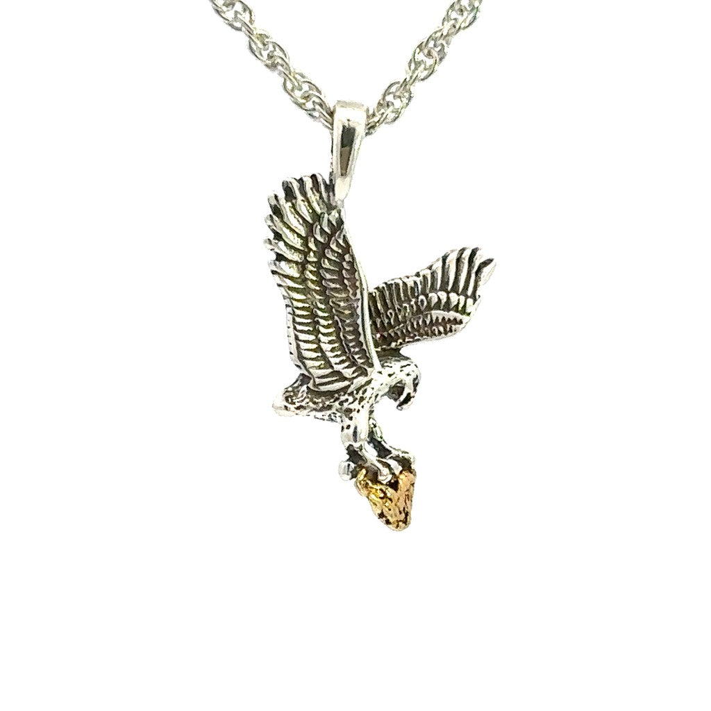 Drop Style Animal Pendant Sterling Silver & Alaskan Gold Nugget