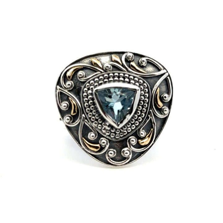 Fashion Style Rings Silver with Stones Sterling Silver White with Topaz size 7