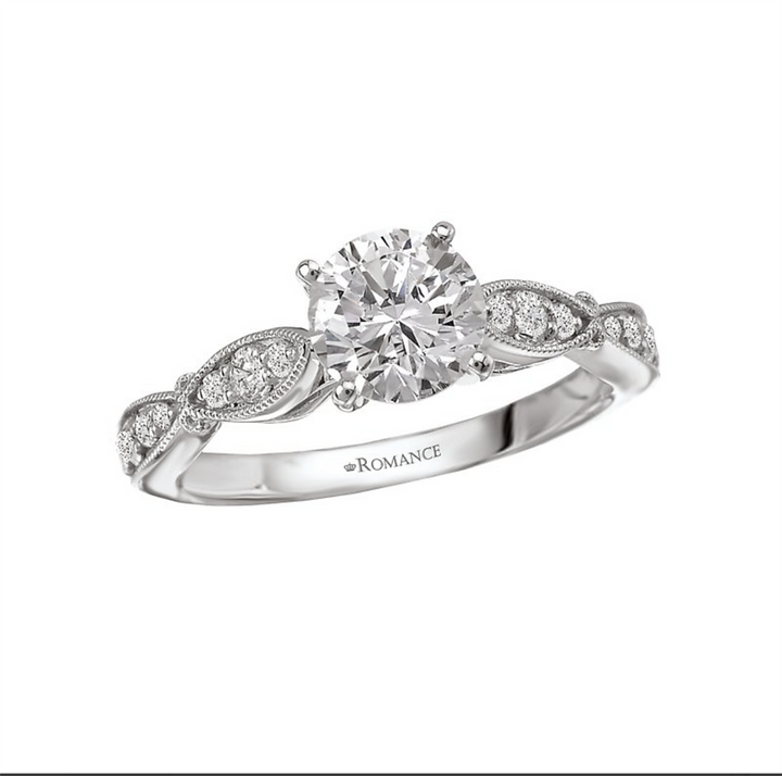 Solitare Accent Style Diamond Engagement Ring .925 White 
(Center Stone Not Included)