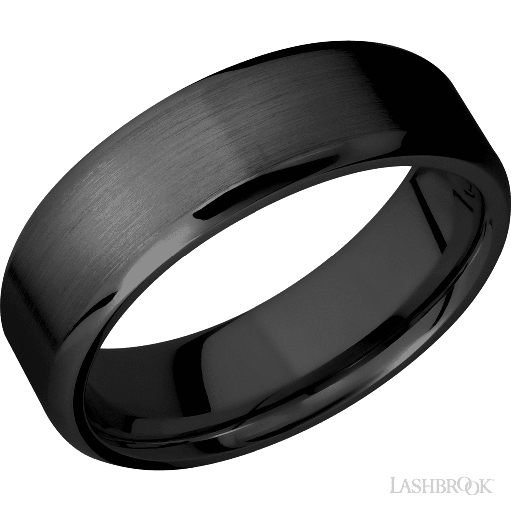 Gunmetal Zirconium Alternative Metal Ring 7mm wide Size 10
