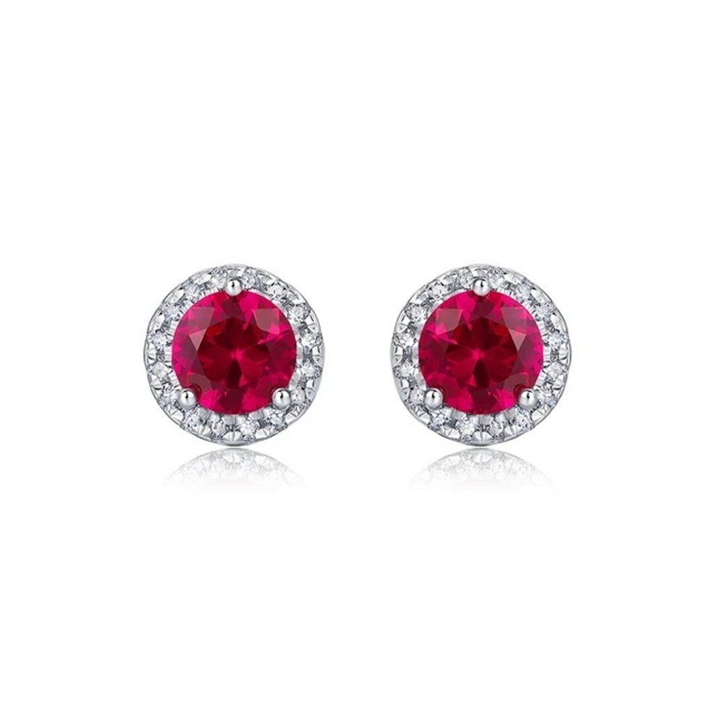 Precious Metal Earrings With Colored Stones