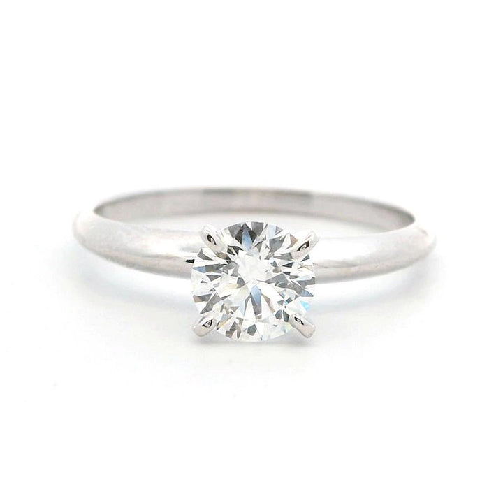 1/2 Carat Solitare Style Engagement Ring White 14 Karat Gold With A Moissanite Center Stone