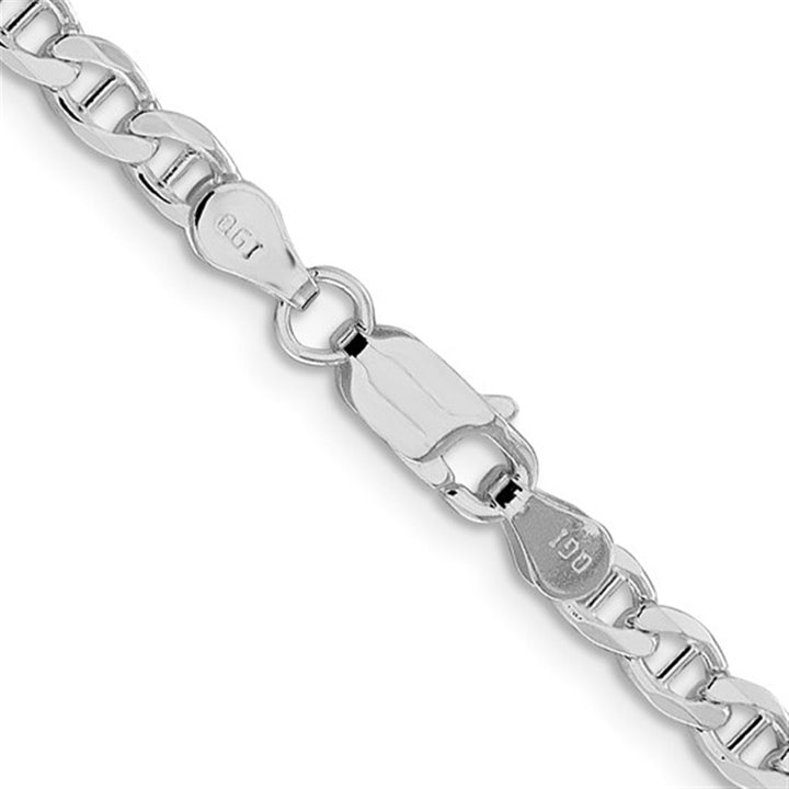 White Sterling Silver 4.15 MM Anchor Chain 24" Long