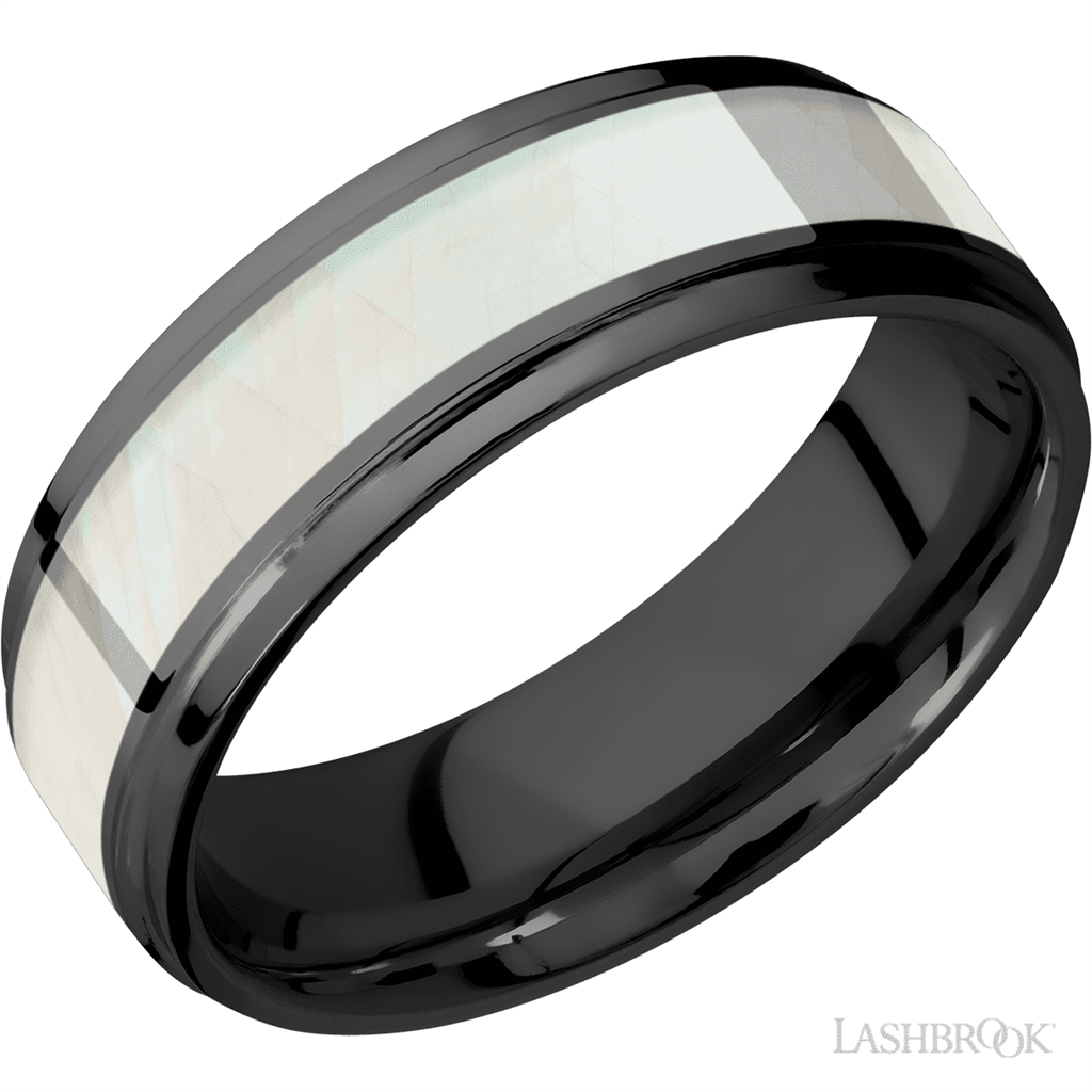 Black Zirconium Alternative Metal Ring 7mm wide Size 9.5
