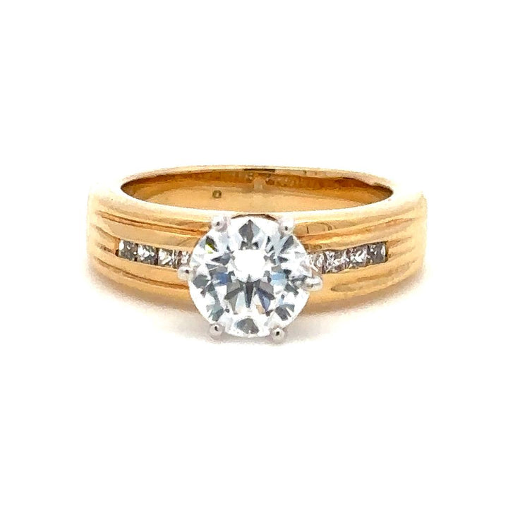 Tiffany Style Diamond Engagement RingAlloy Yellow