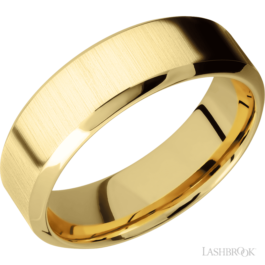 Straight Solid Style Wedding Band 14 KT Yellow 7mm wide size 10