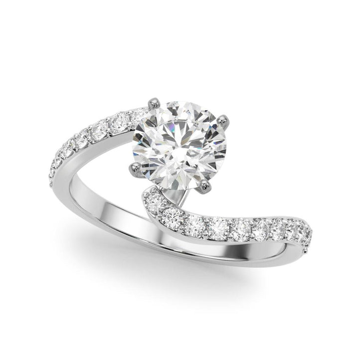 Contemporary Style Diamond Engagement Ring 14 Karat Gold White 
(Center Stone Not Included)