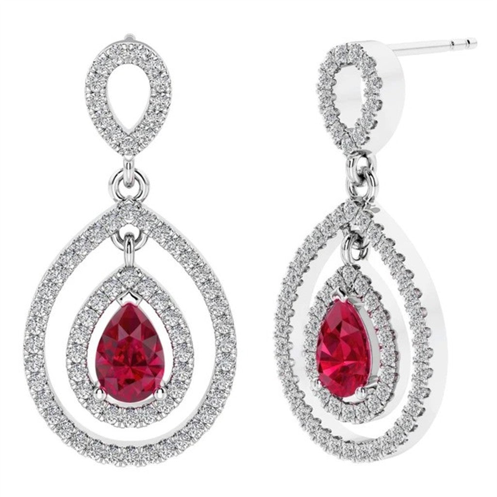 Sterling Silver Post Earrings With Colored Stone