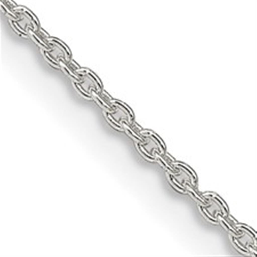 White .925 1.5 MM Cable Chain 18" Long