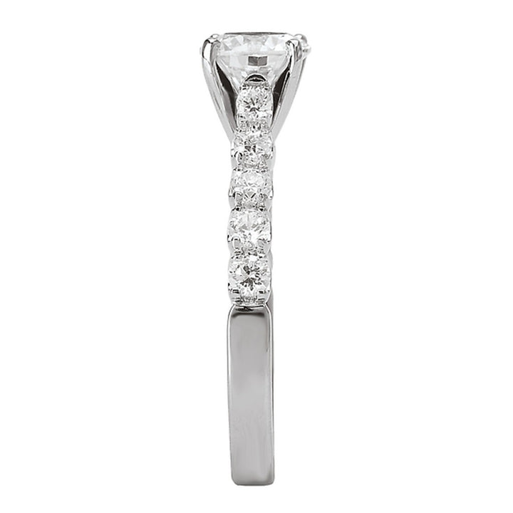 Solitare Accent Style Diamond Engagement Ring Sterling Silver White 
(Center Stone Not Included)