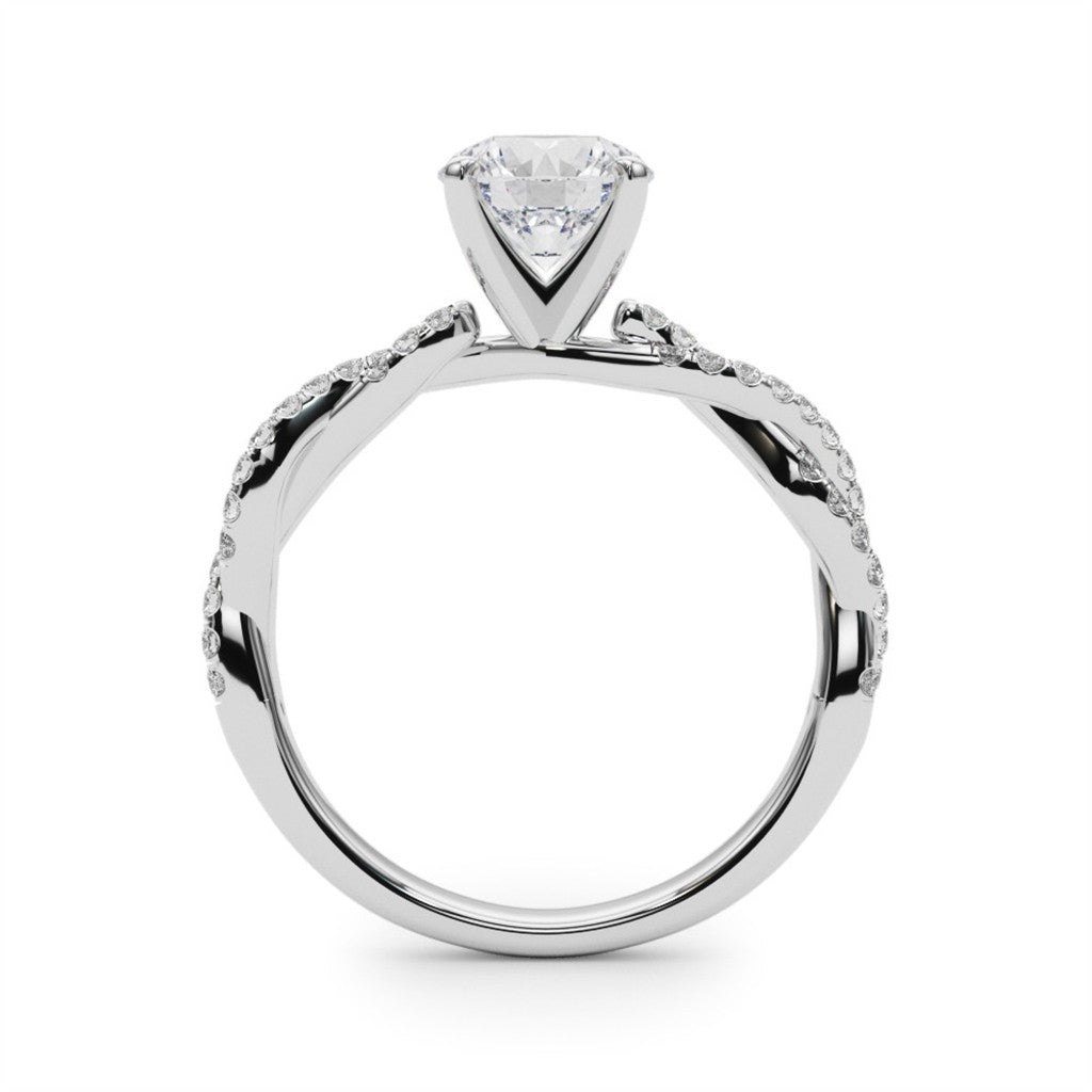 Contemporary Style Diamond Engagement Ring 14 Karat Gold White 
(Center Stone Not Included)