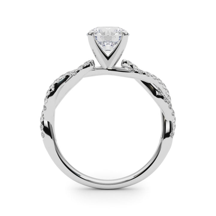 Contemporary Style Diamond Engagement Ring 14 Karat Gold White 
(Center Stone Not Included)