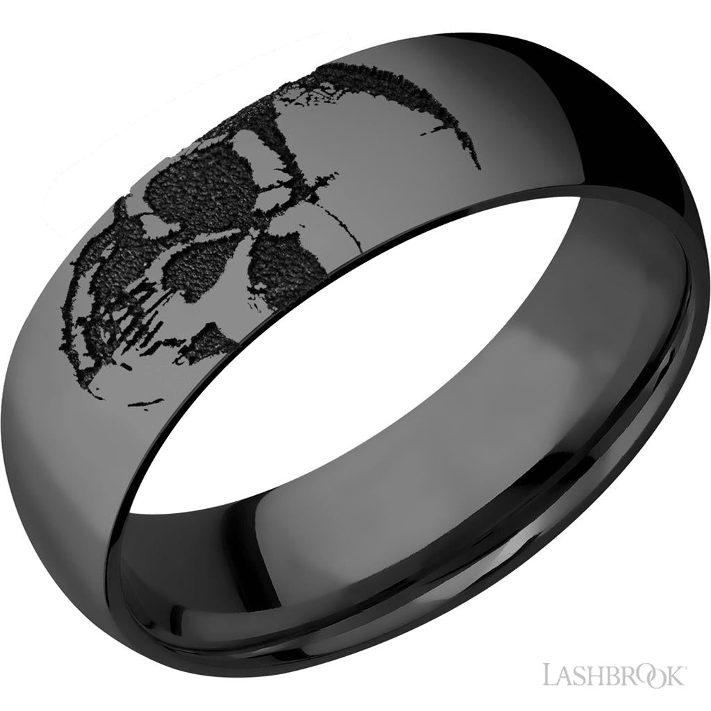 Black Zirconium Alternative Metal Ring 7mm wide Size 10