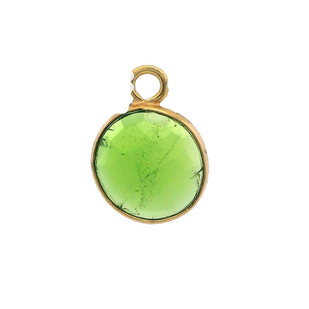 A Birth Stone Theme Charm Yellow 14 Karat Green Chrome Diopside
