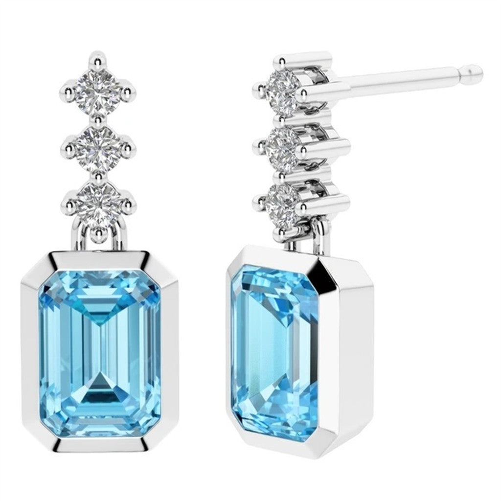 Precious Metal Earrings With Colored Stones