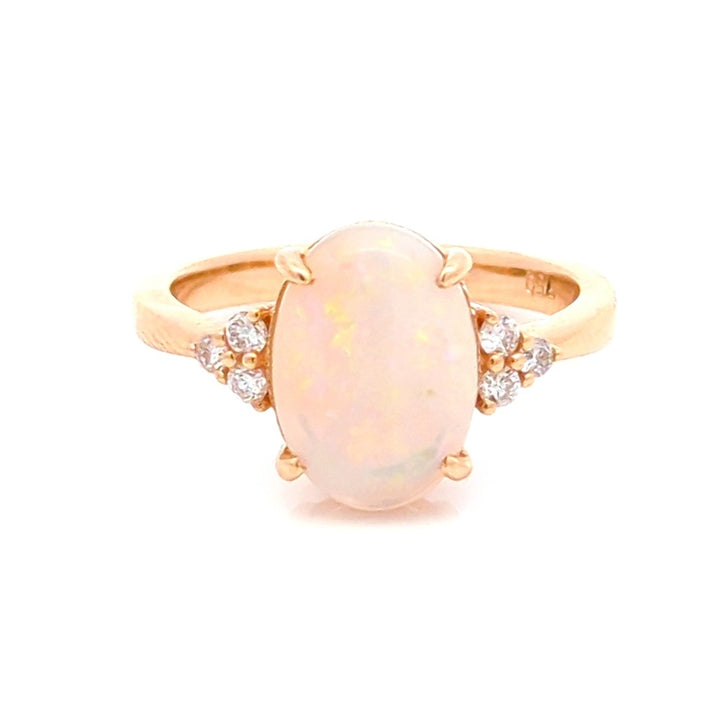 Opal and Diamond Accent Ring in 18KT Gold