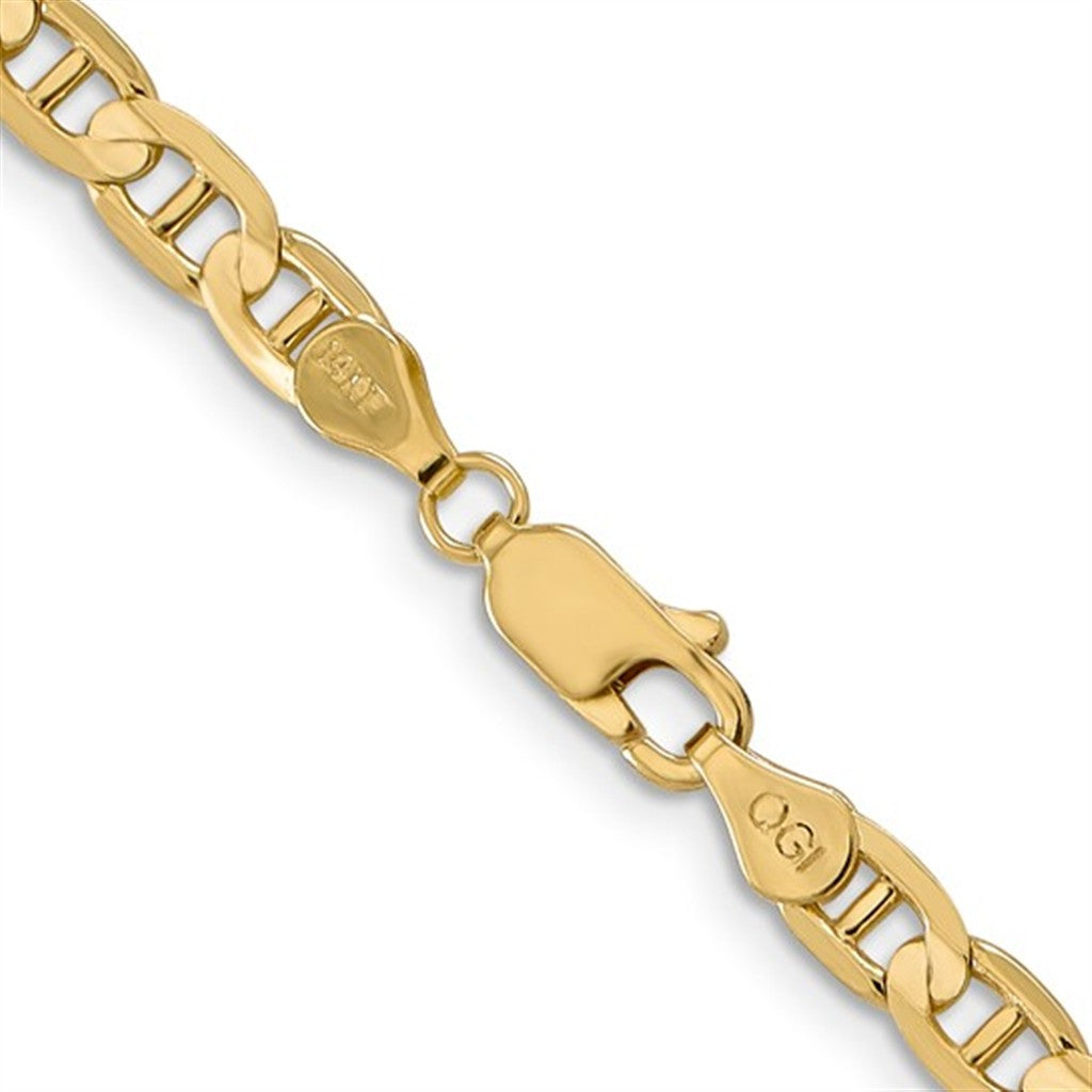 Anchor Link Chain 10 Karat Gold Yellow 4.5 MM Wide 24' In Length