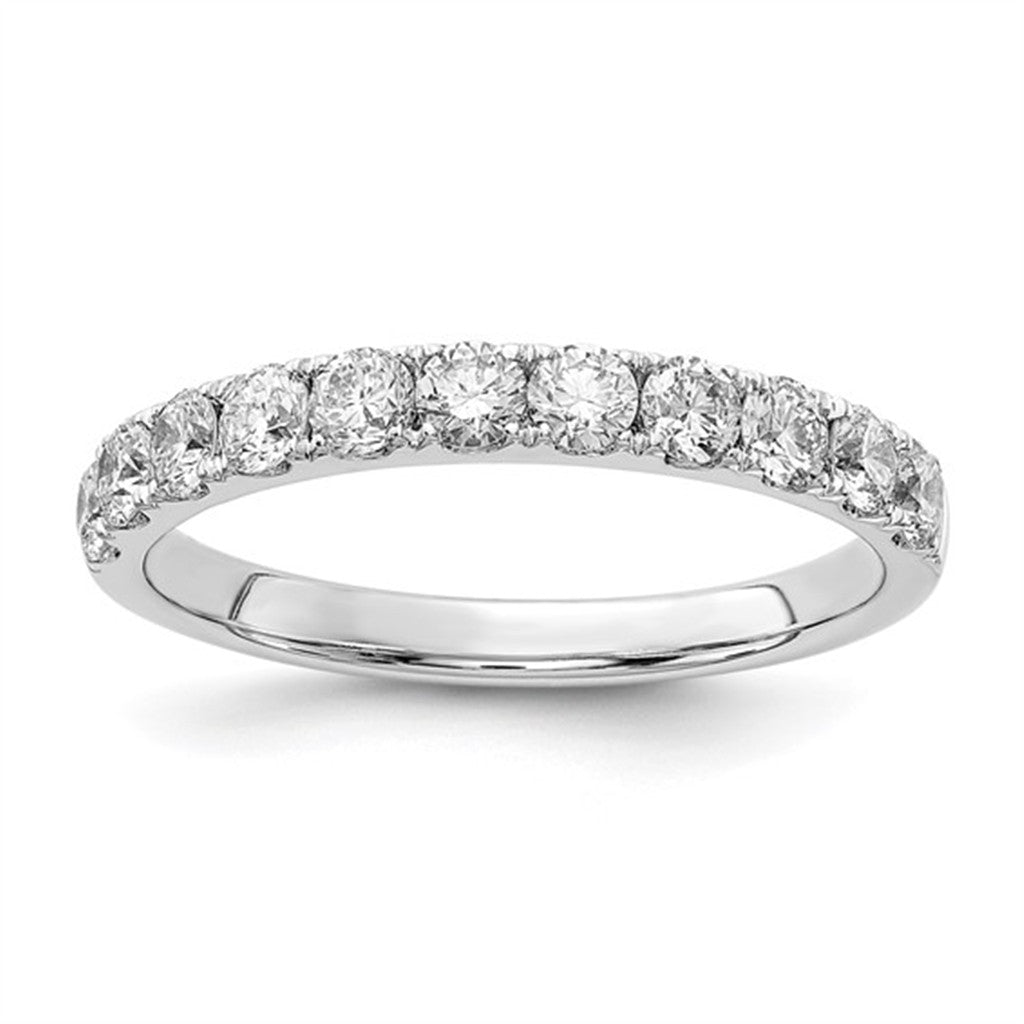 1/2 Anniversary Style Womens Wedding Band Lab Diamond 14 Karat White with Lab Diamonds size 6