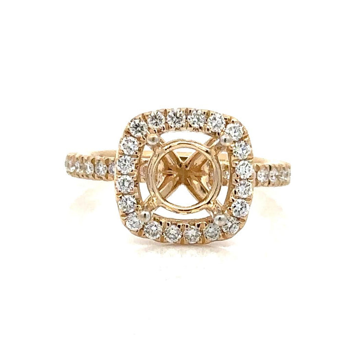 Solitare Style Diamond Engagement Ring 14 Karat Gold Yellow 
(Center Stone Not Included)