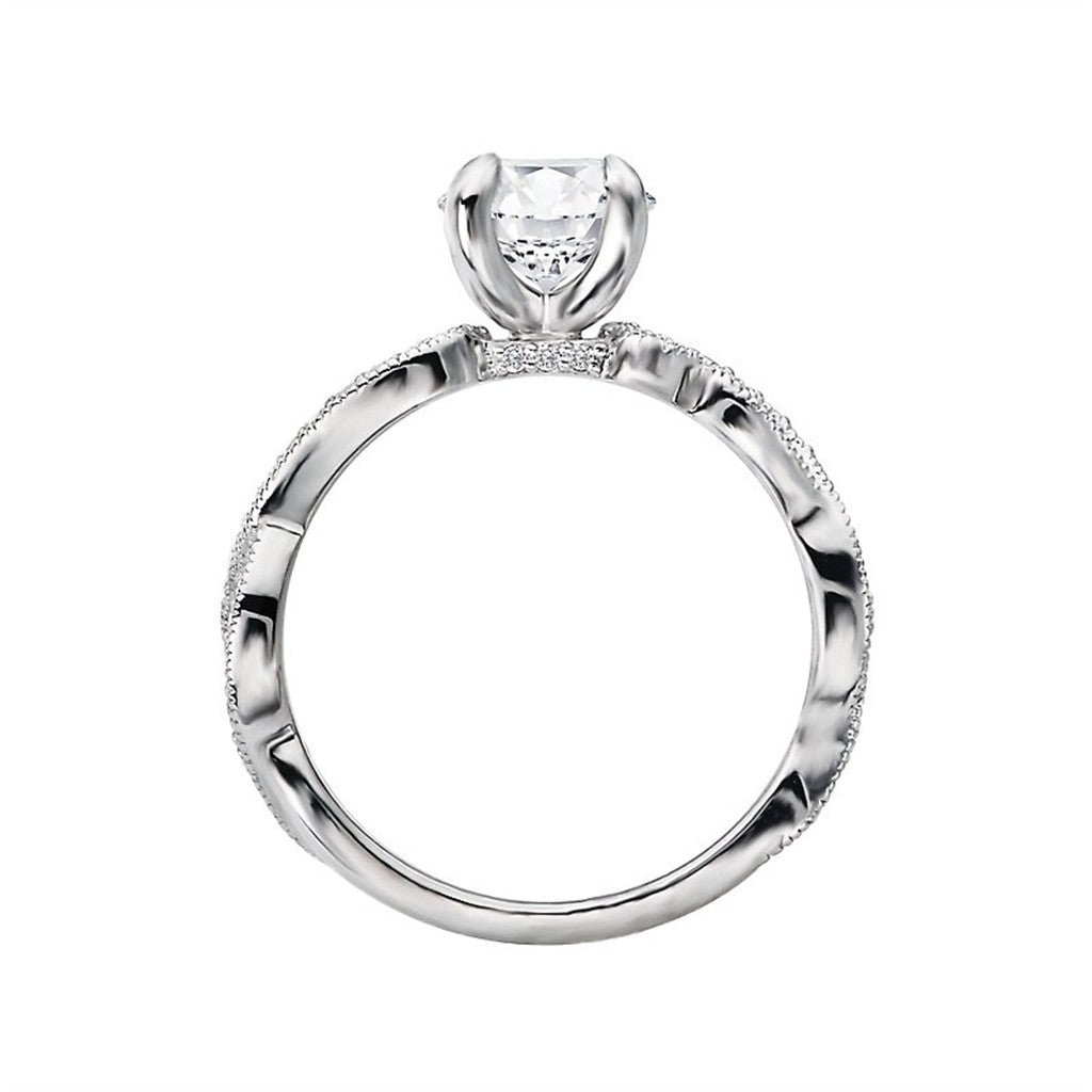 Solitare Accent Style Diamond Engagement Ring 14 Karat Gold White 
(Center Stone Not Included)