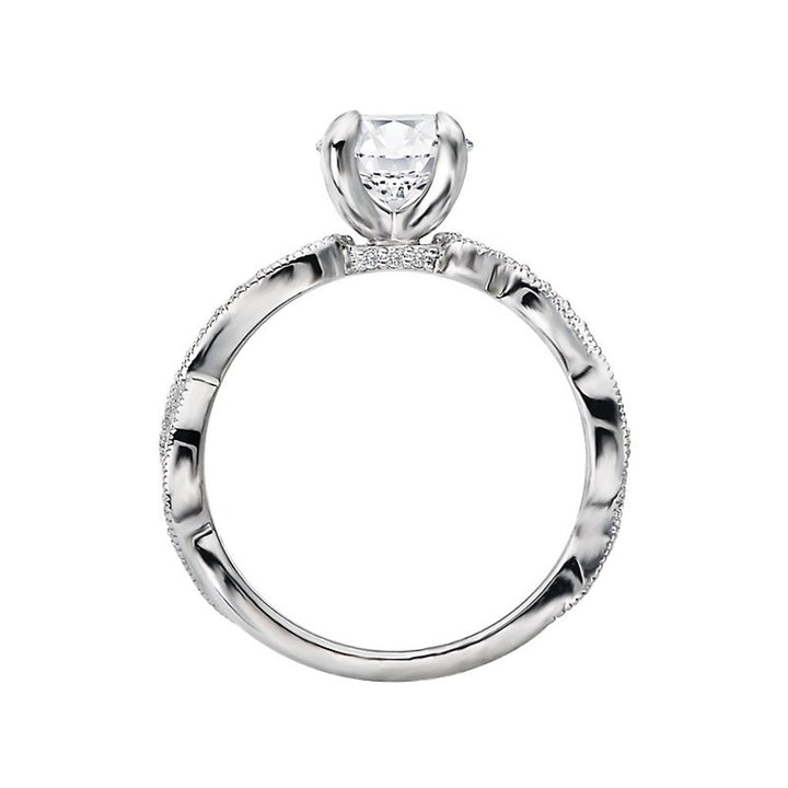 Solitare Accent Style Diamond Engagement Ring 14 Karat Gold White 
(Center Stone Not Included)
