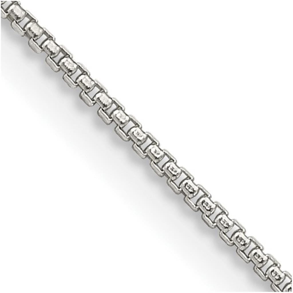 White .925 1 MM Box Chain 16" Long