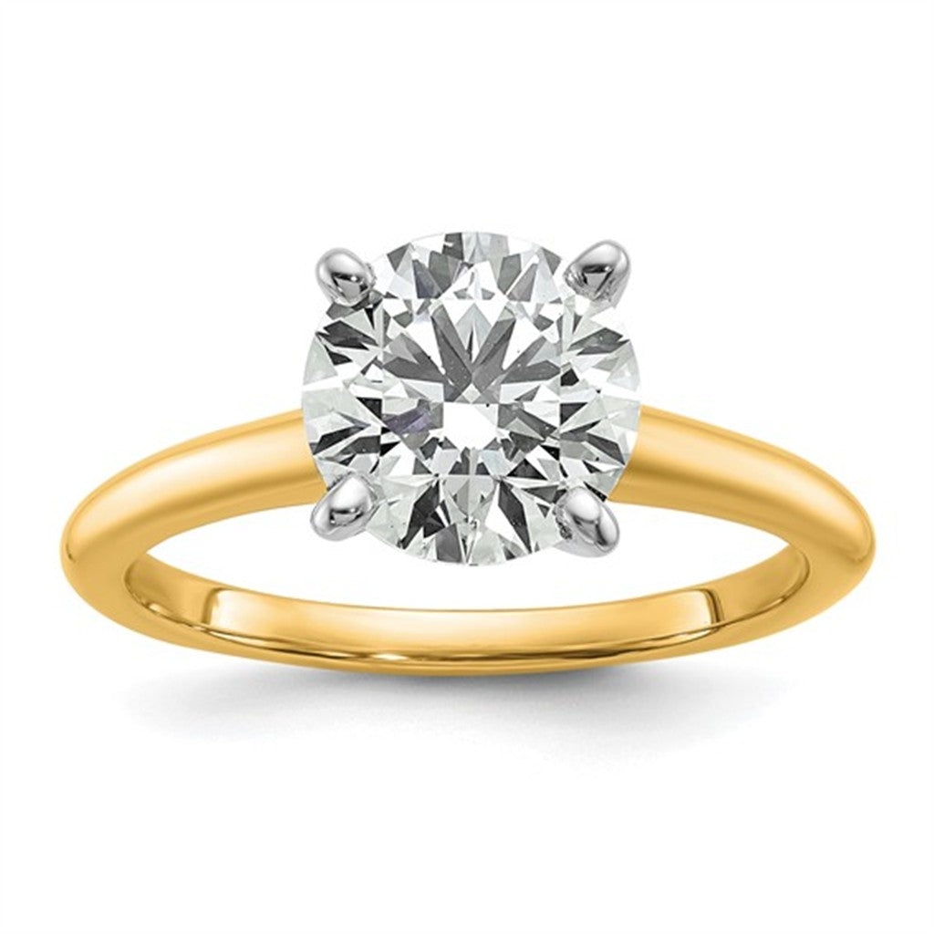Lab Diamond Solitare Lab Diamond Engagement Ring 14 Karat Two Tone 2.00 Carat Total Weight