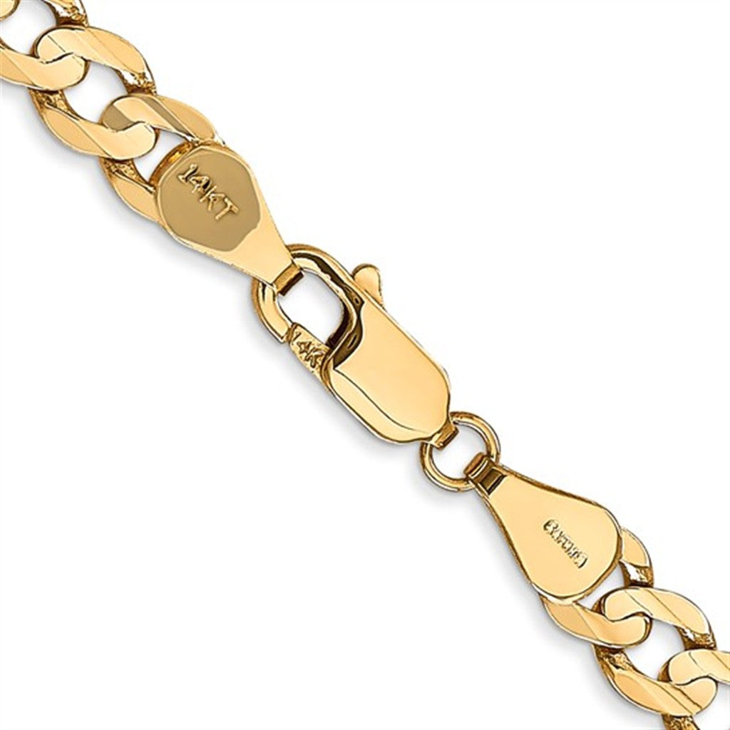 Curb Link Chain 10 Karat Gold Yellow 5.25 MM Wide 24' In Length