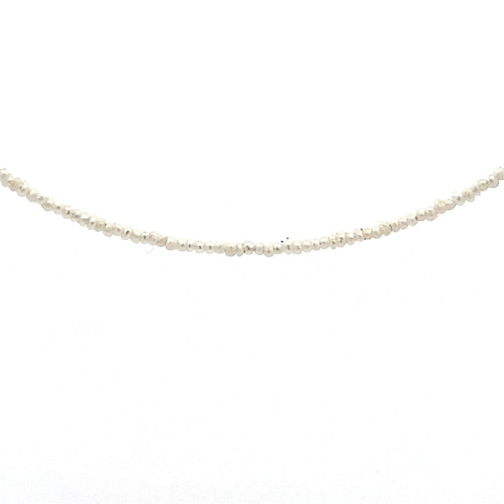 Single Strand Pearl Strand Necklace Strung on 14 Karat Gold 16" Long with White AKC Seed Akoya Pearl