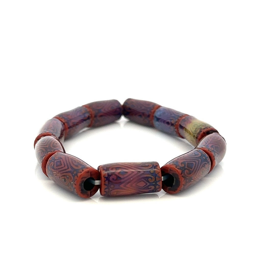 Gemstone Bead Stretch Bracelet 8" Long