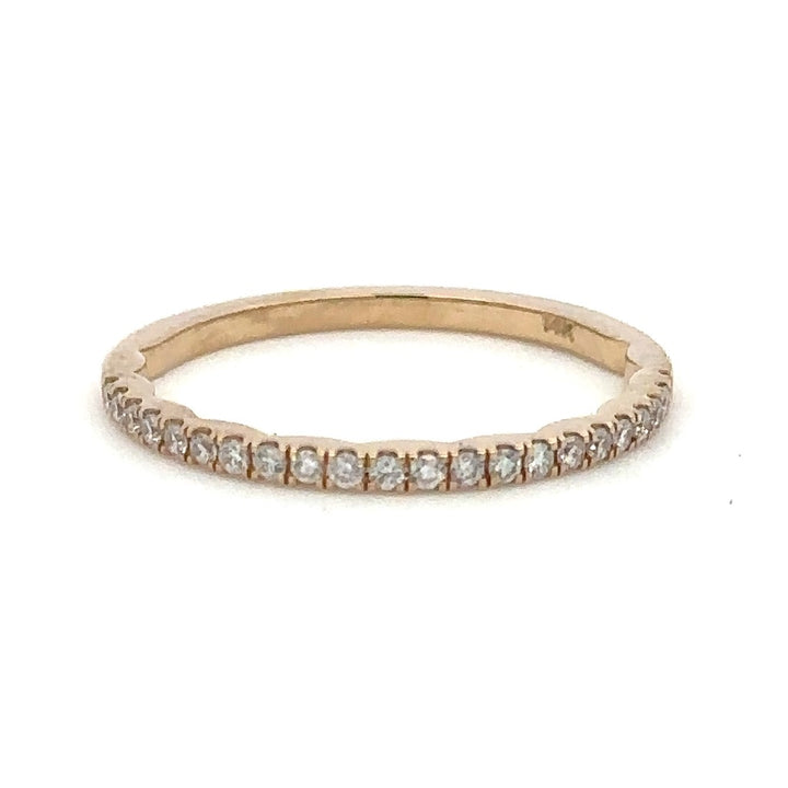 1/2 Anniversary Style Wedding Band 14 Karat Gold Yellow with Lab Diamonds size 6.75