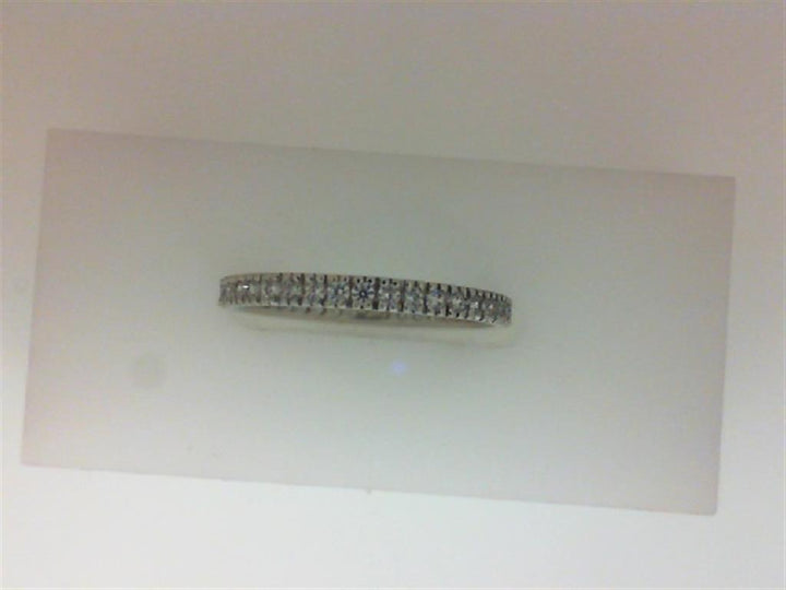 Diamond Wedding Band <14 kt> White with Diamonds size 7