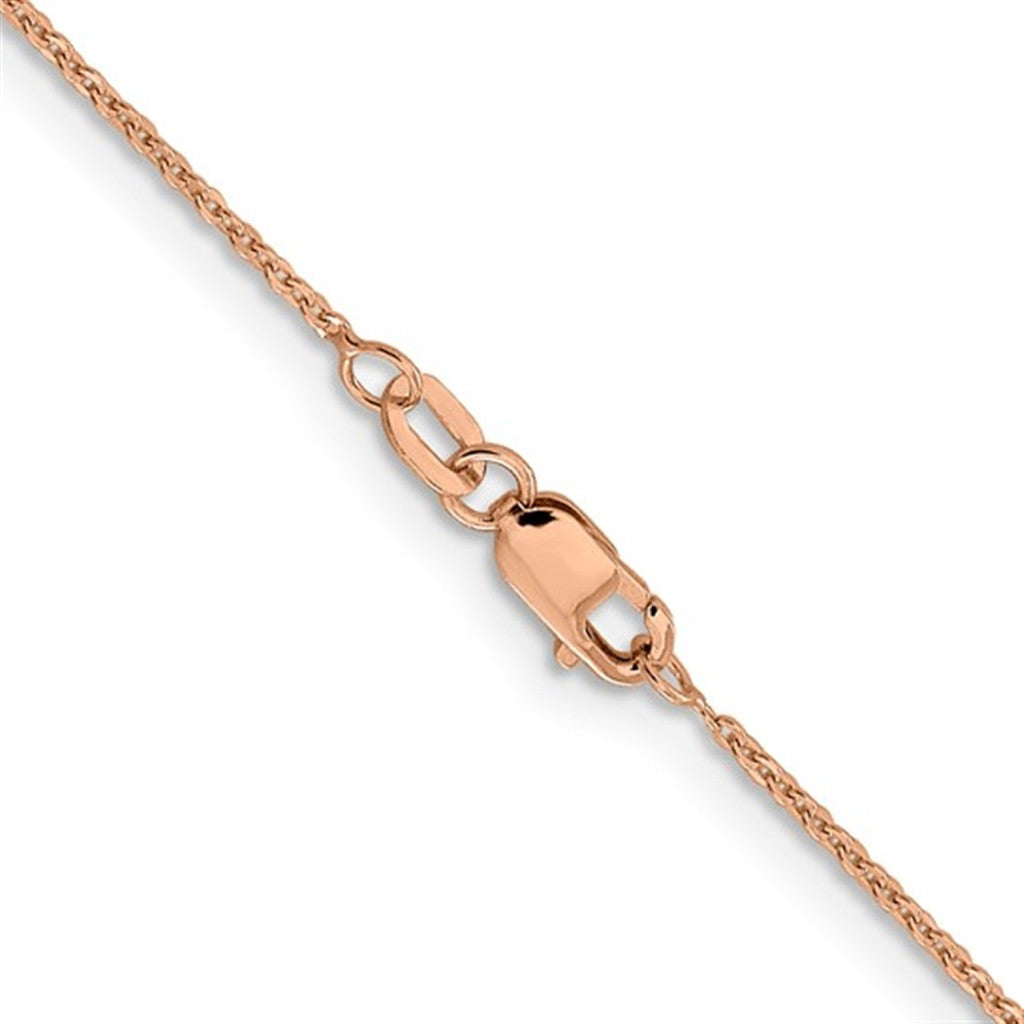 Cable Link Chain 14 Karat Gold Rose 1.1 MM Wide 18' In Length
