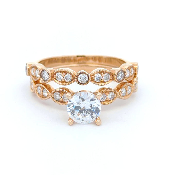 Solitare Accent Style Diamond Engagement Ring 14 Karat Gold Yellow 
(Center Stone Not Included)