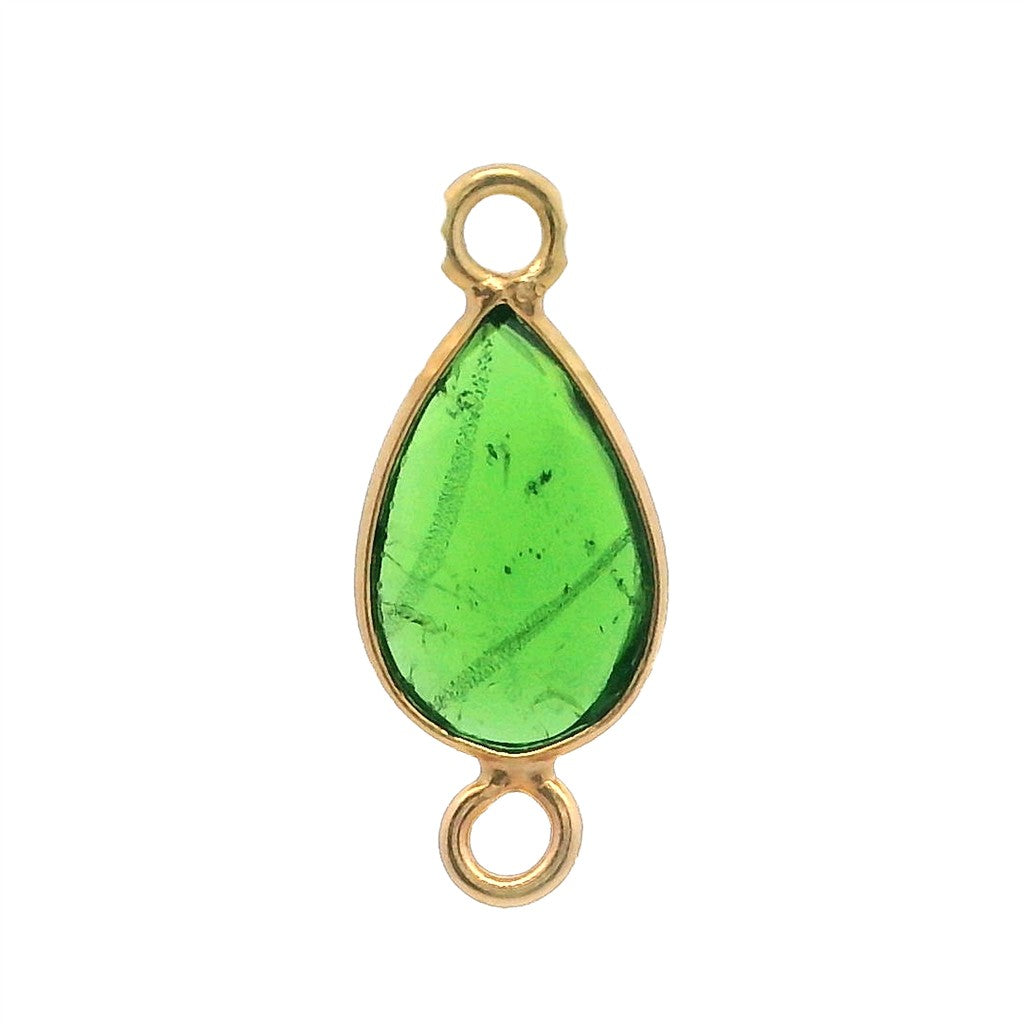 A Birth Stone Theme Charm Yellow 14 Karat Green Chrome Diopside
