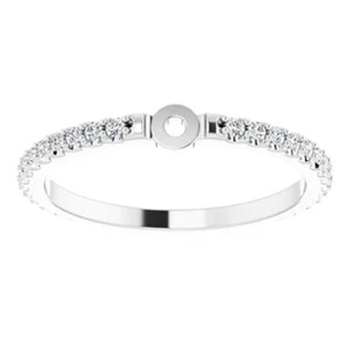 Solitare Accent Style Diamond Engagement Ring Alloy White 
(Center Stone Not Included)