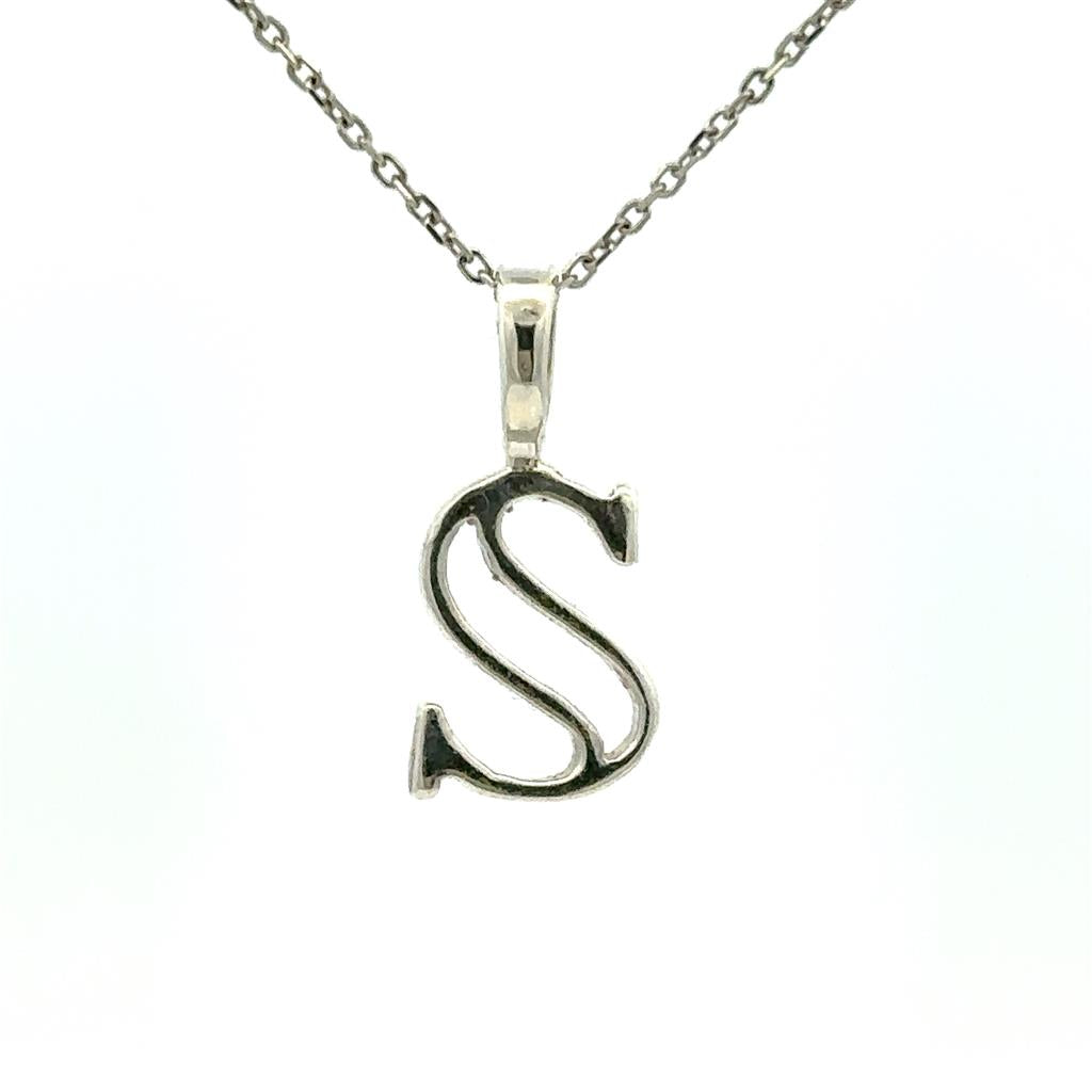 Drop Style Initial Pendant/ Charm .925