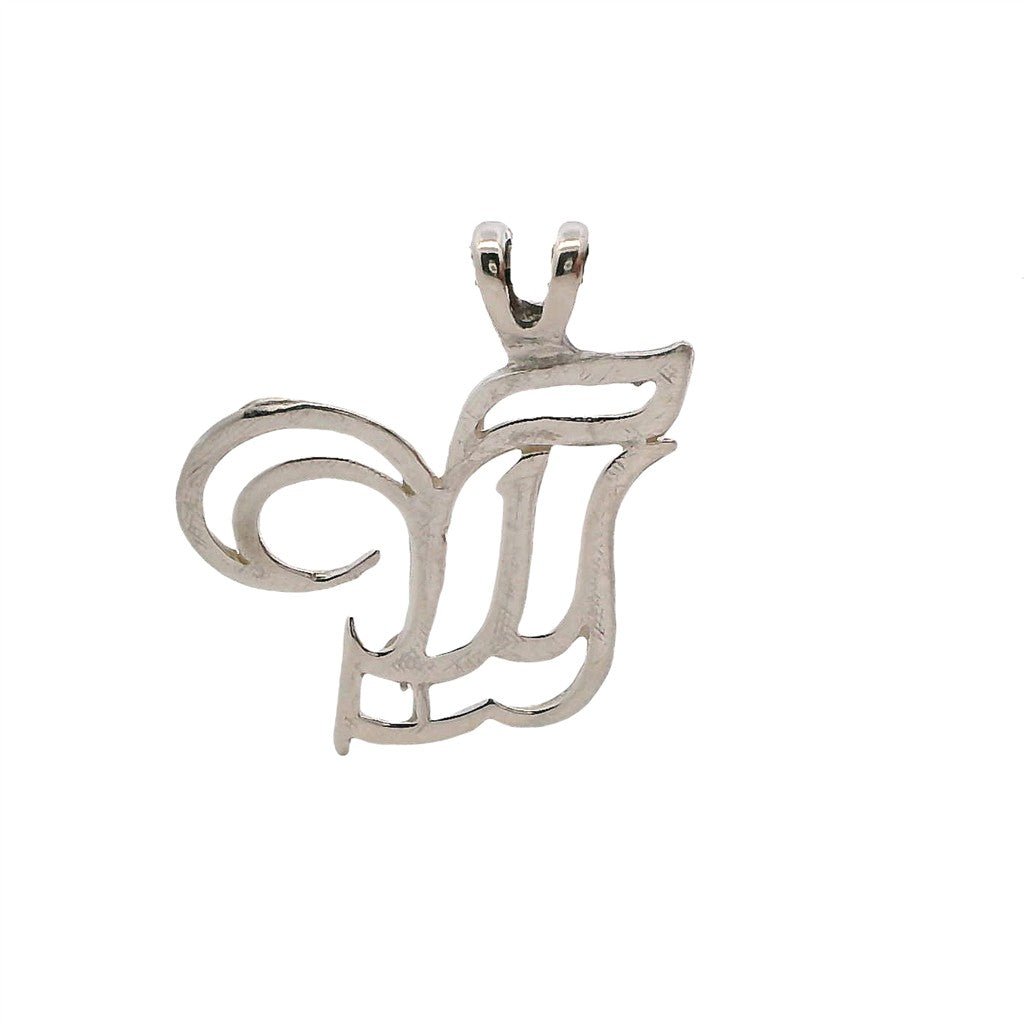 Drop Style Initial Pendant/ Charm Sterling Silver