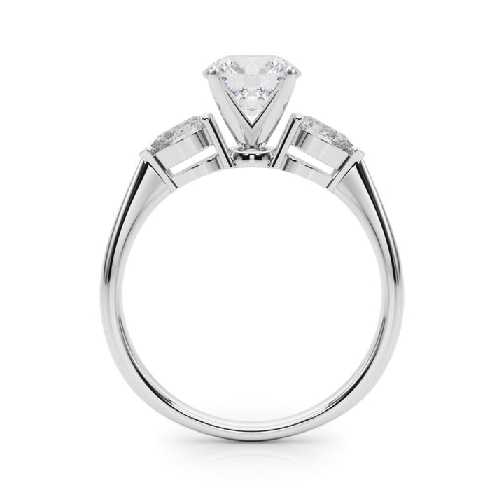 Three Stone Style Diamond Engagement Ring 14 Karat Gold Yellow 
(Center Stone Not Included)