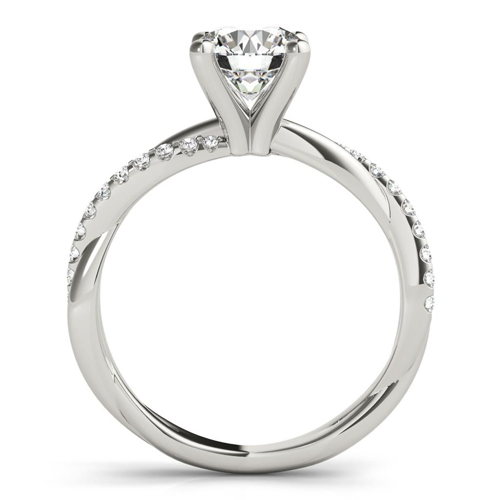 Contemporary Style Diamond Engagement Ring 14 Karat Gold White 
(Center Stone Not Included)