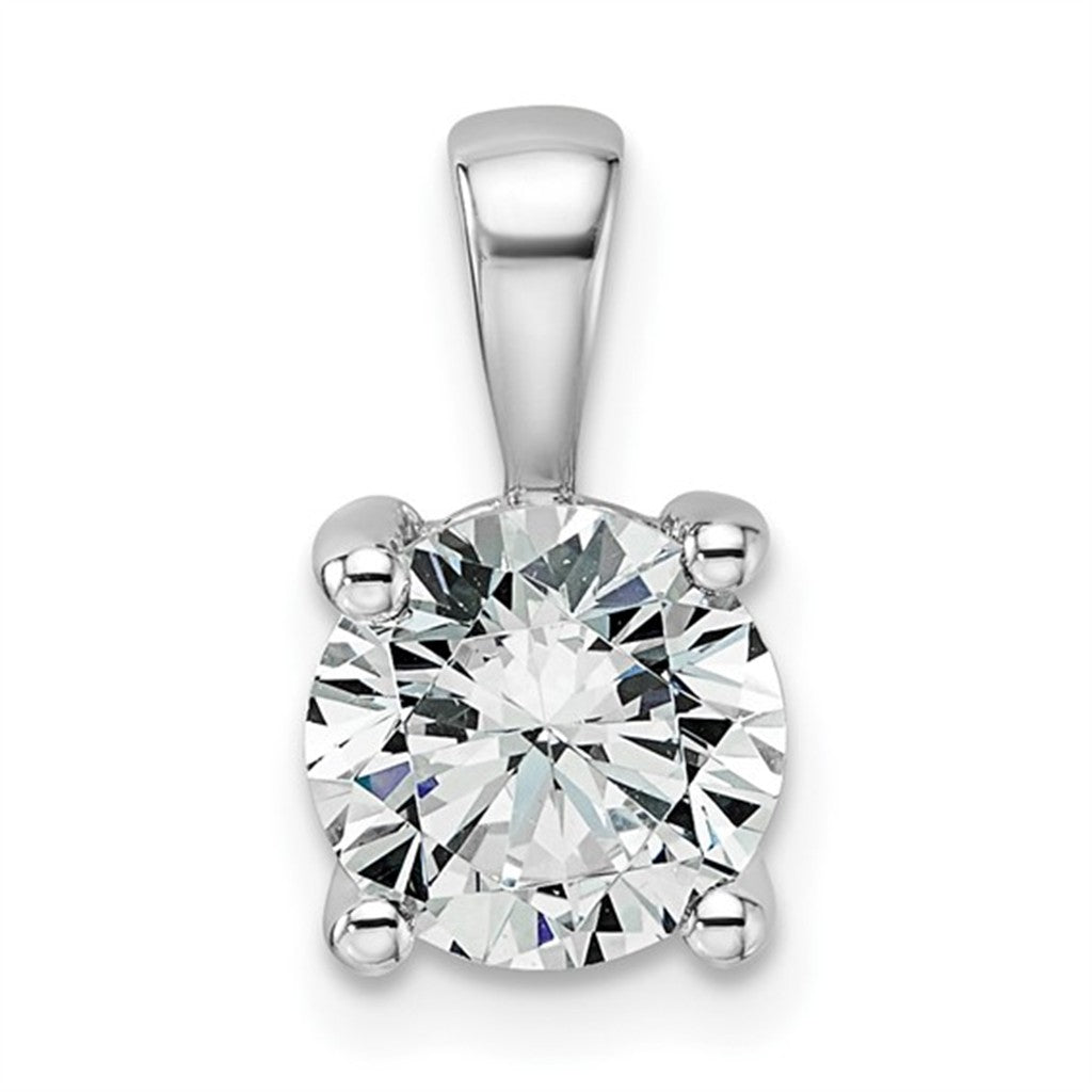 Drop Pendant Diamond Lab Grown 14 Karat Gold White with Round G Lab Diamond