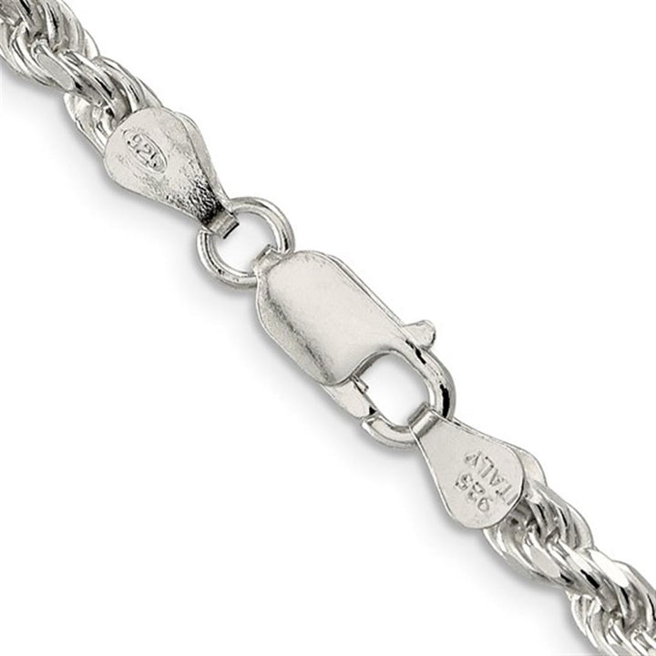 White Sterling Silver 4.25 MM Rope Chain 20" Long