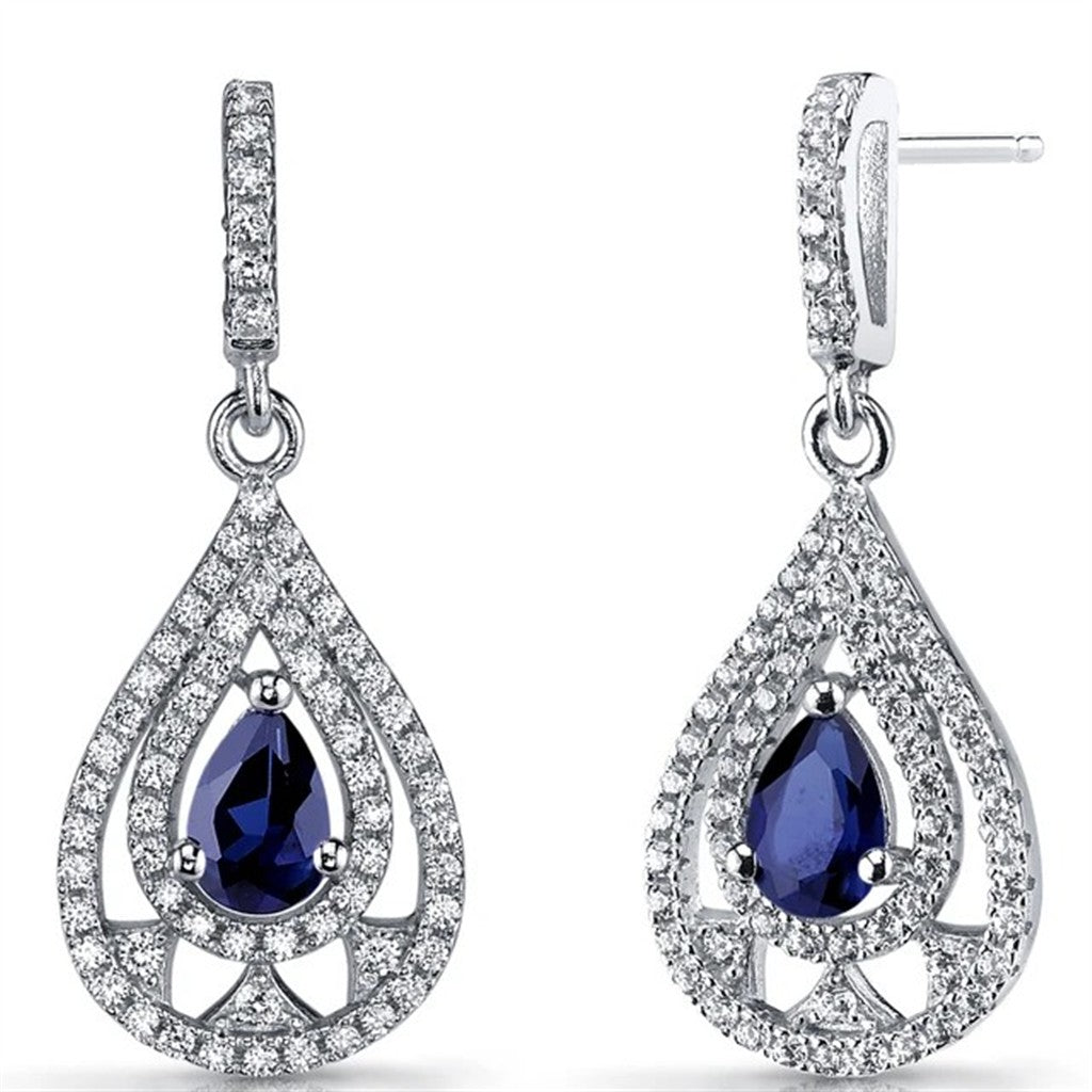 Dangle Earrings Silver Colored Stones